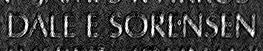 Engraved name on The Wall of Corporal Dale Edward Sorensen, U.S. Army